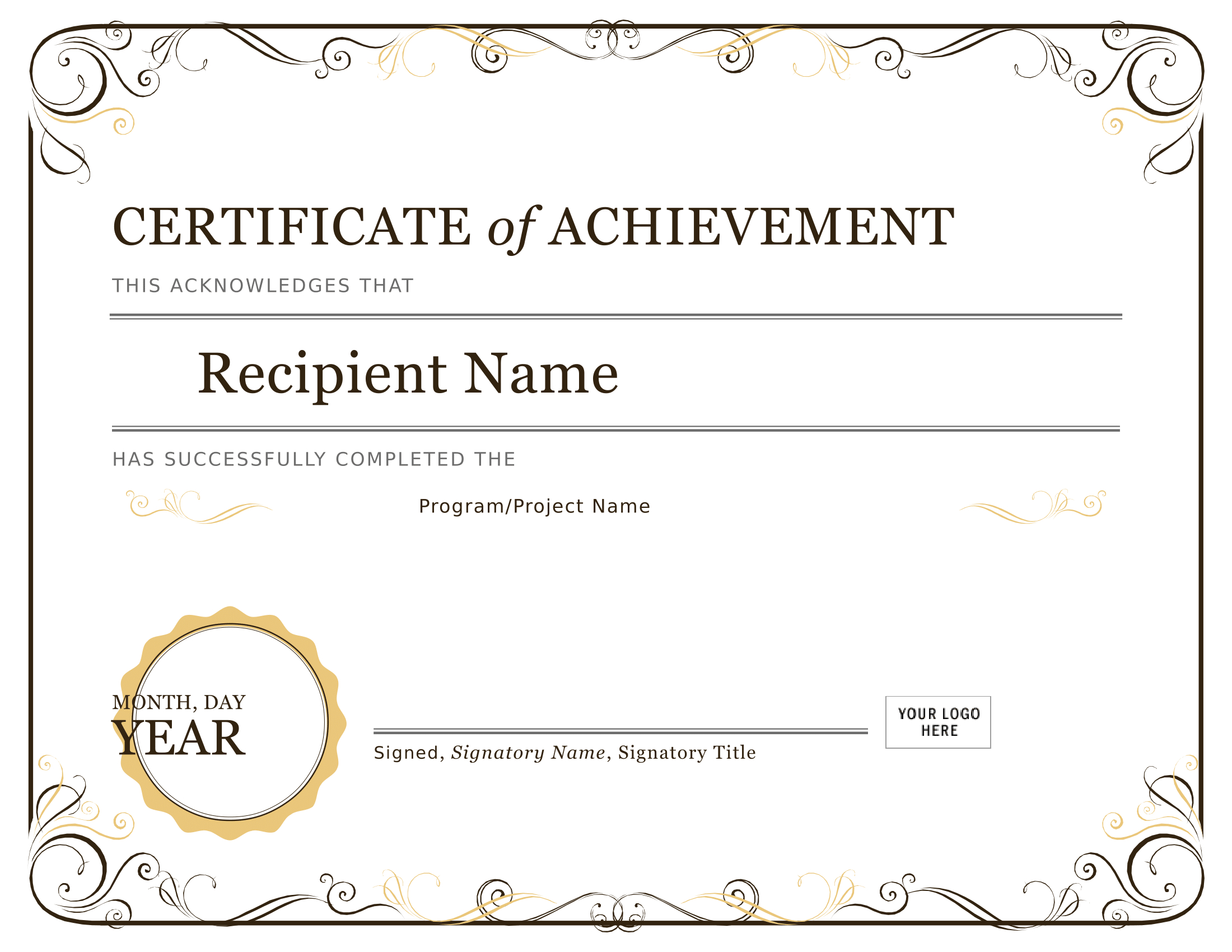 Certificate Of Achievement – Download A Free Template Regarding Farewell Certificate Template