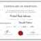 Certificate Of Adoption Template – Calep.midnightpig.co For Pet Adoption Certificate Template