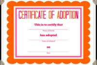 Certificate Of Adoption Template - Calep.midnightpig.co with regard to Toy Adoption Certificate Template