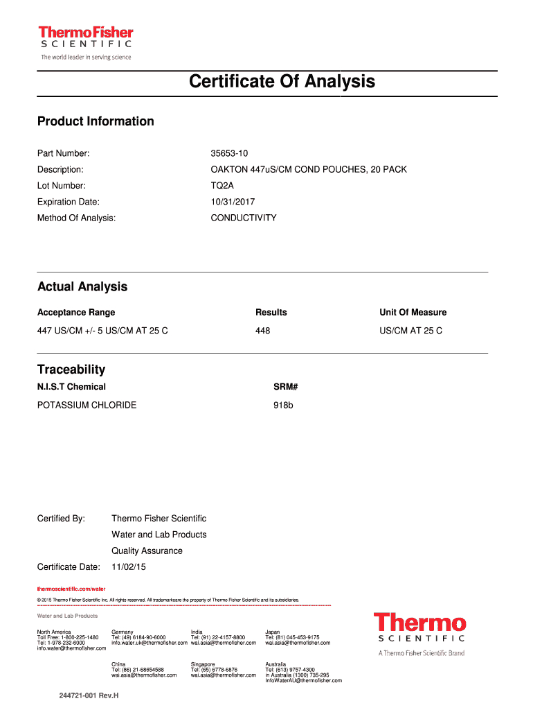 Certificate Of Analysis Form – Fill Out And Sign Printable Pdf Template |  Signnow Regarding Certificate Of Analysis Template
