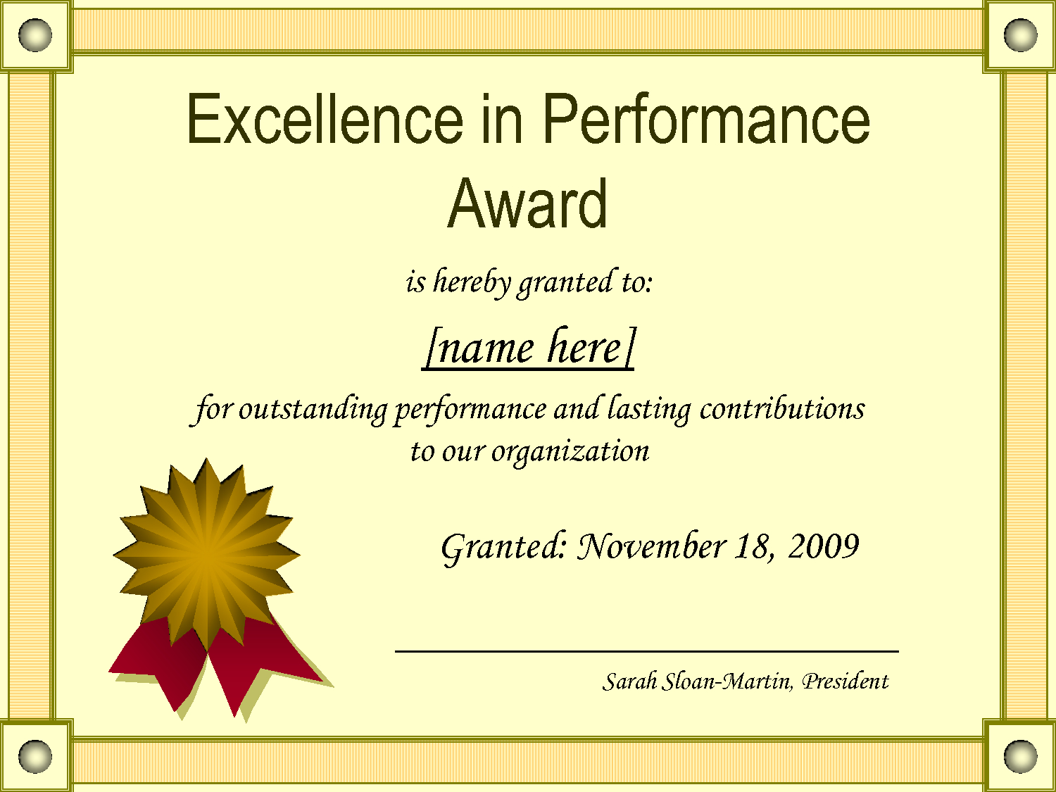 Certificate Of Appreciation For Outstanding Performance For Best Performance Certificate Template