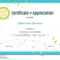 Certificate Of Appreciation Template In Nature Theme With Intended For Free Certificate Of Excellence Template