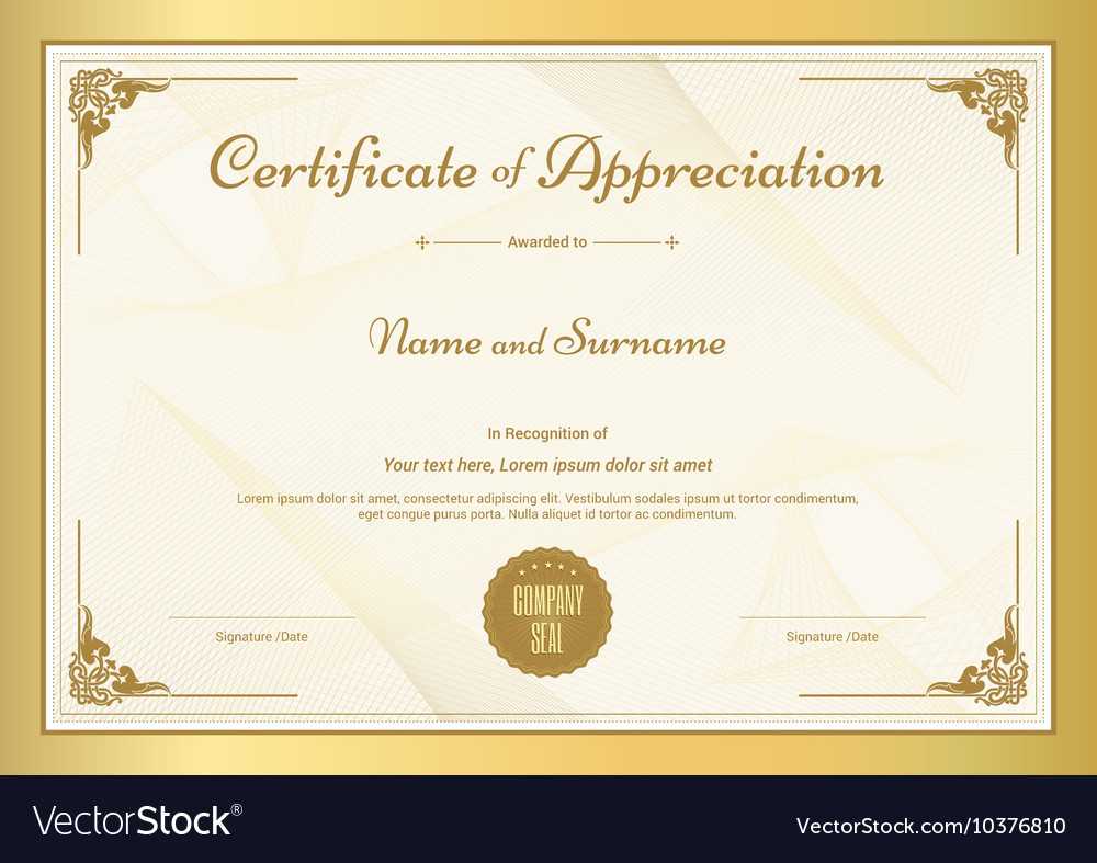 Certificate Of Appreciation Template With Regard To Template For Recognition Certificate