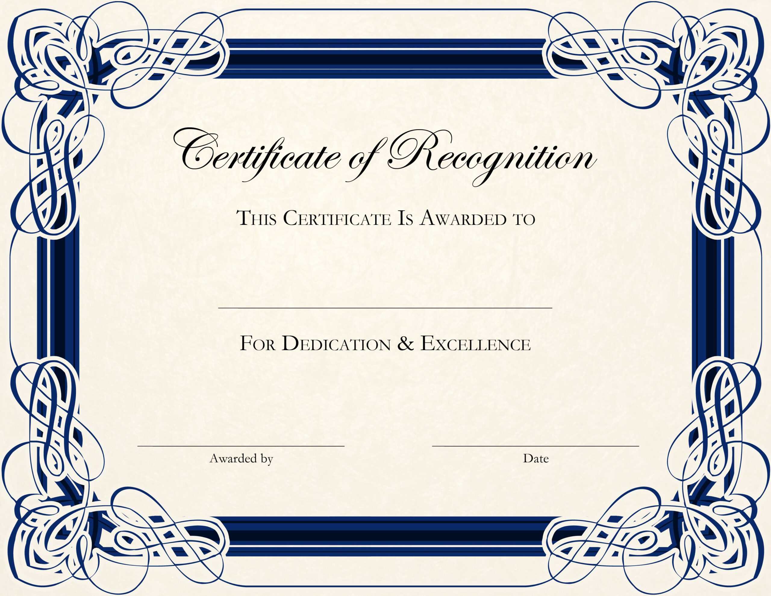 Certificate Of Appreciation Template Word Doc - Calep For Certificate Of Excellence Template Word