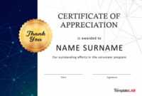 Certificate Of Appreciation Volunteer - Calep.midnightpig.co regarding Volunteer Award Certificate Template