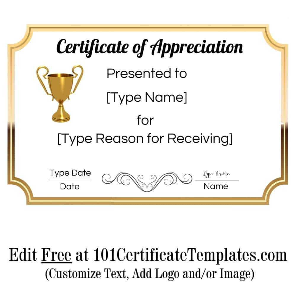 Certificate Of Appreciation With Dinner Certificate Template Free