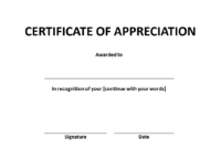 Certificate Of Appreciation Word Example | Templates At in Template For Certificate Of Appreciation In Microsoft Word