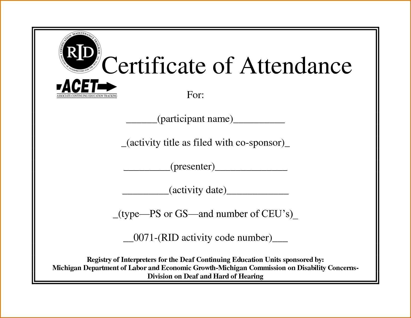 Certificate Of Attendance Sample Template – Dalep.midnightpig.co Pertaining To Pageant Certificate Template