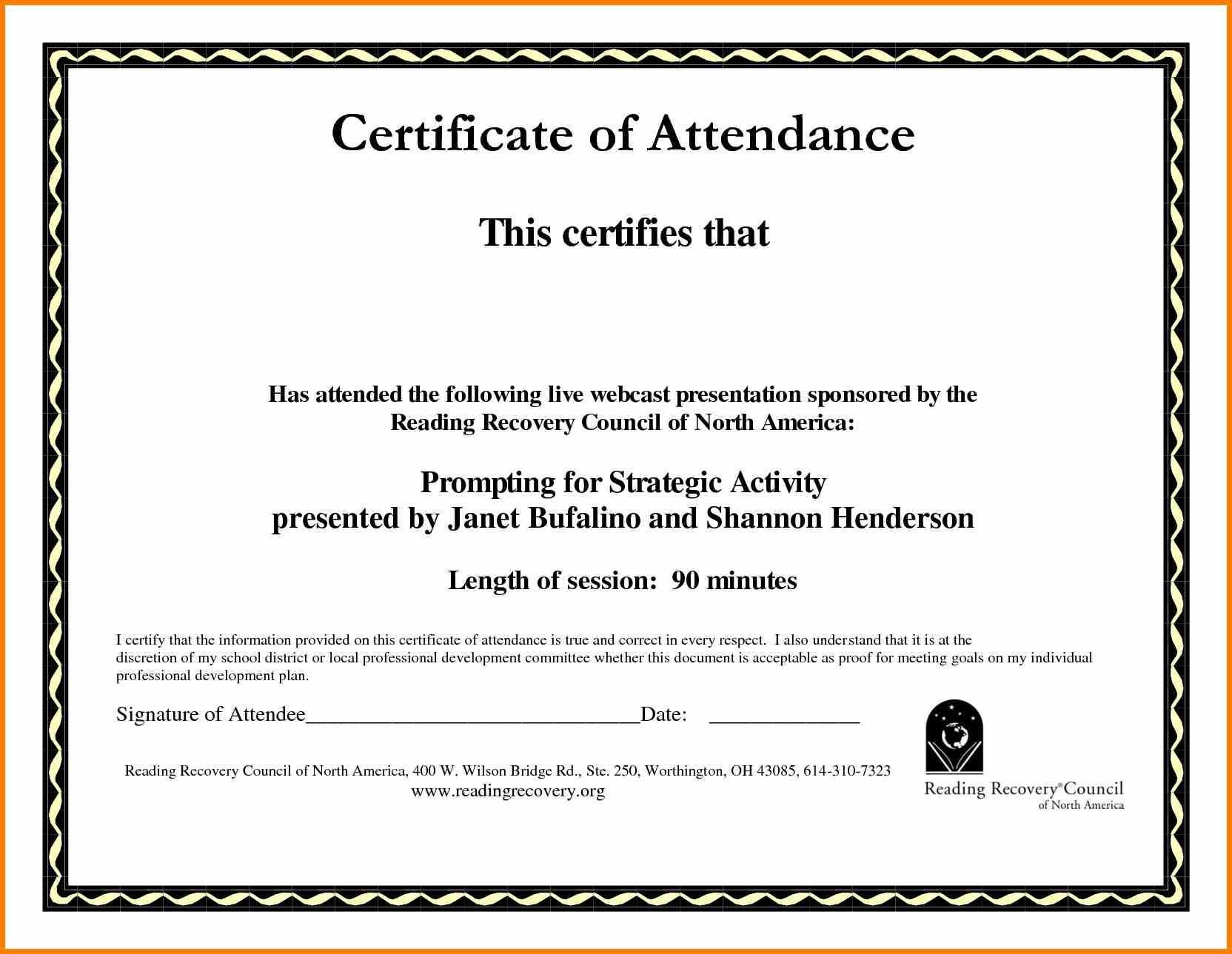 Certificate Of Attendance Template Word Ukran Agdiffusion Inside Conference Certificate Of Attendance Template