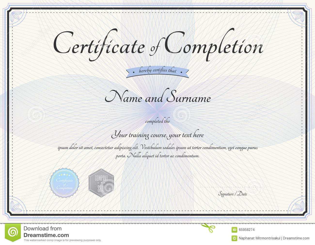 Certificate Of Completion Of Training Template – Dalep For Army Certificate Of Completion Template