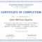 Certificate Of Completion Of Training Template – Dalep With Army Certificate Of Completion Template