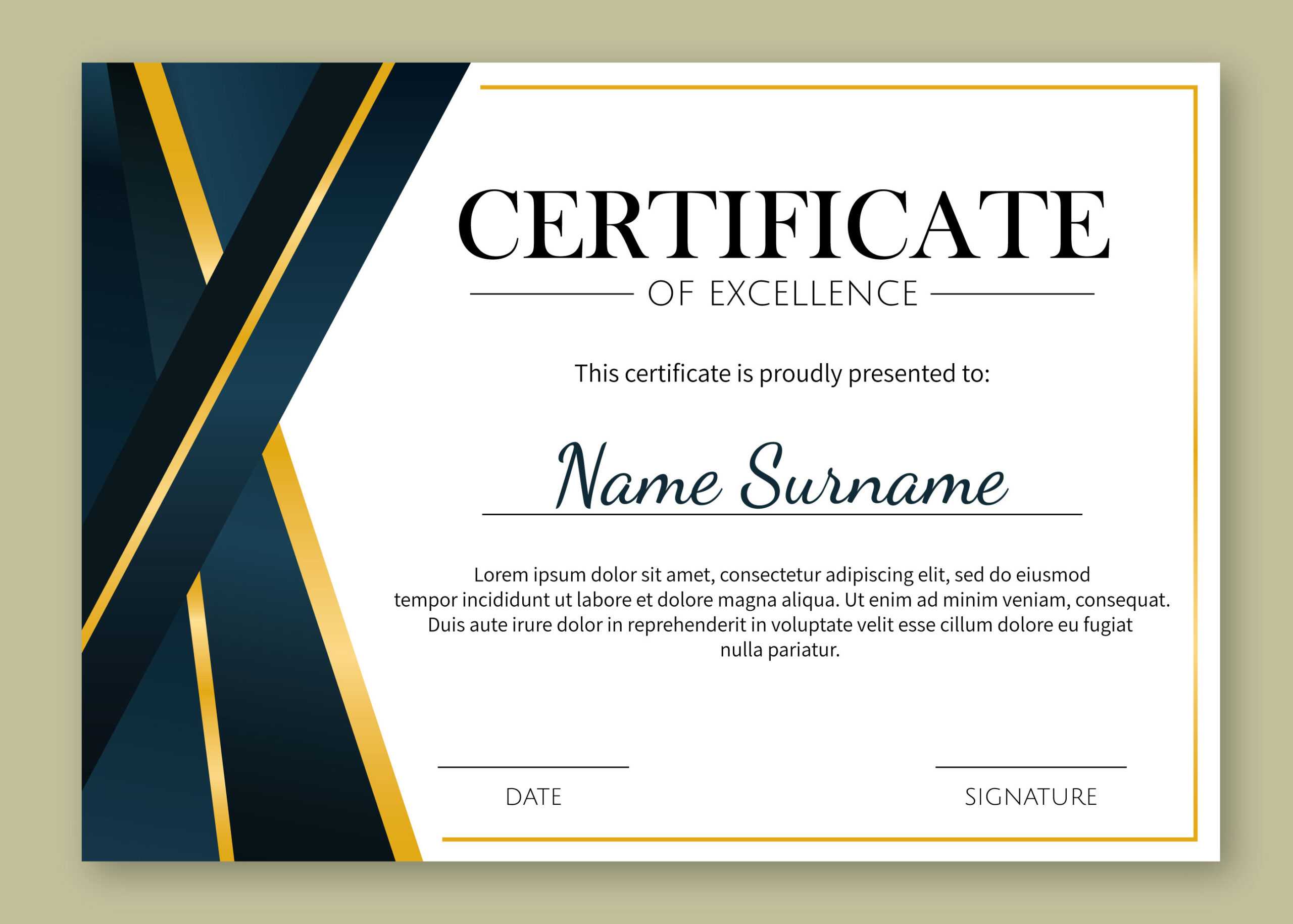 Certificate Of Excellence Template Free Download In Certificate Of Excellence Template Free Download