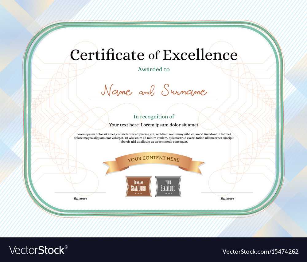 Certificate Of Excellence Template With Award Within Award Of Excellence Certificate Template