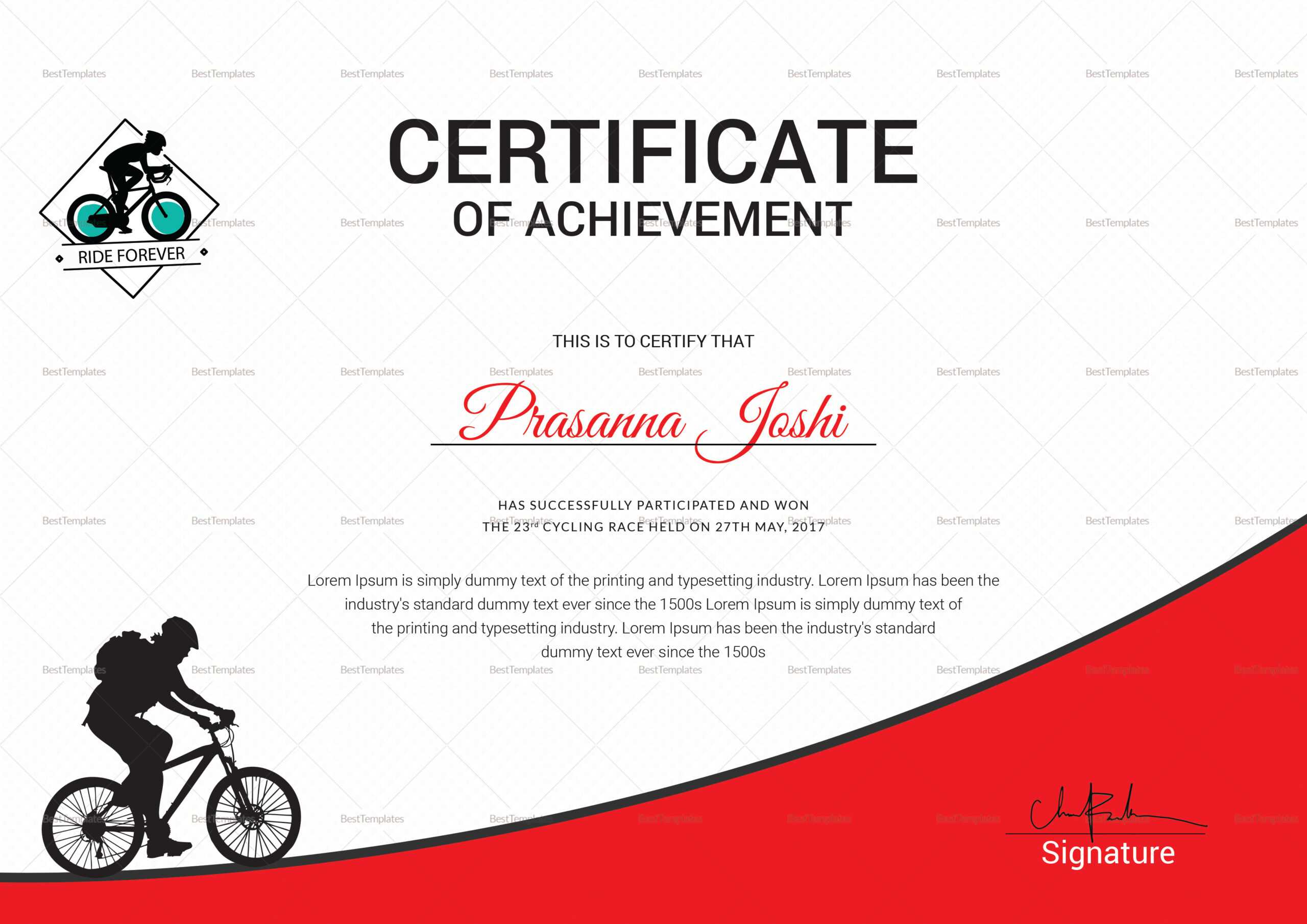 Certificate Of First Place Template In First Place Certificate Template