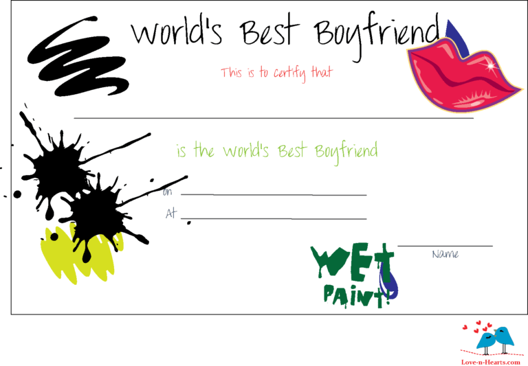 Love Certificate Templates