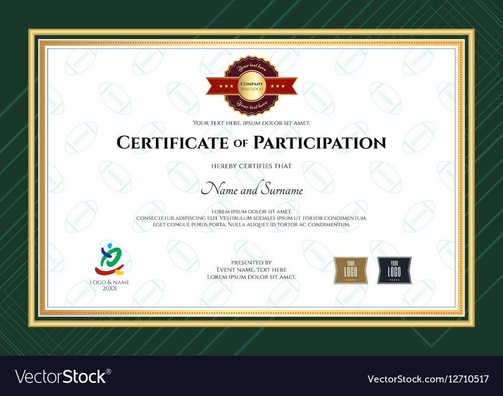 Certificate Of Participation Template In Sport The Inside Certification Of Participation Free Template