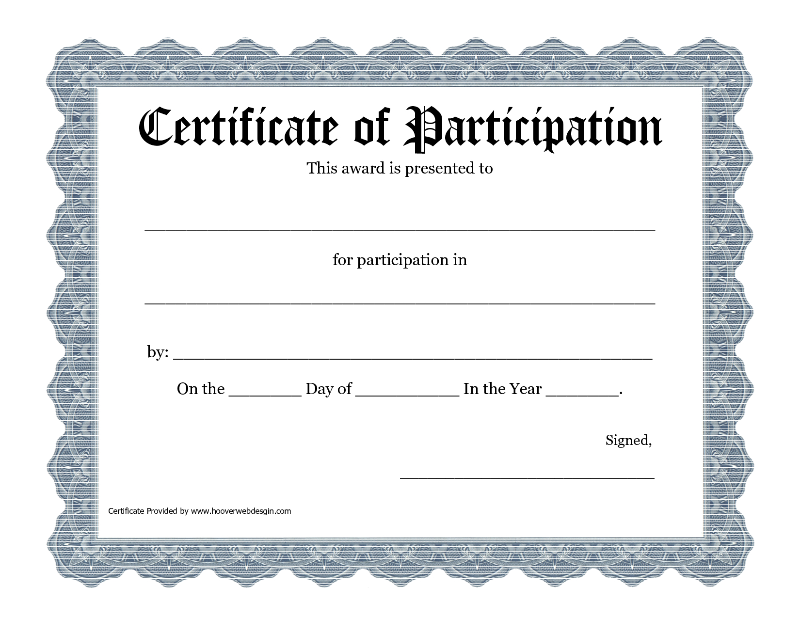 Certificate Of Participation Template Pdf Within Certificate Of Participation Template Pdf