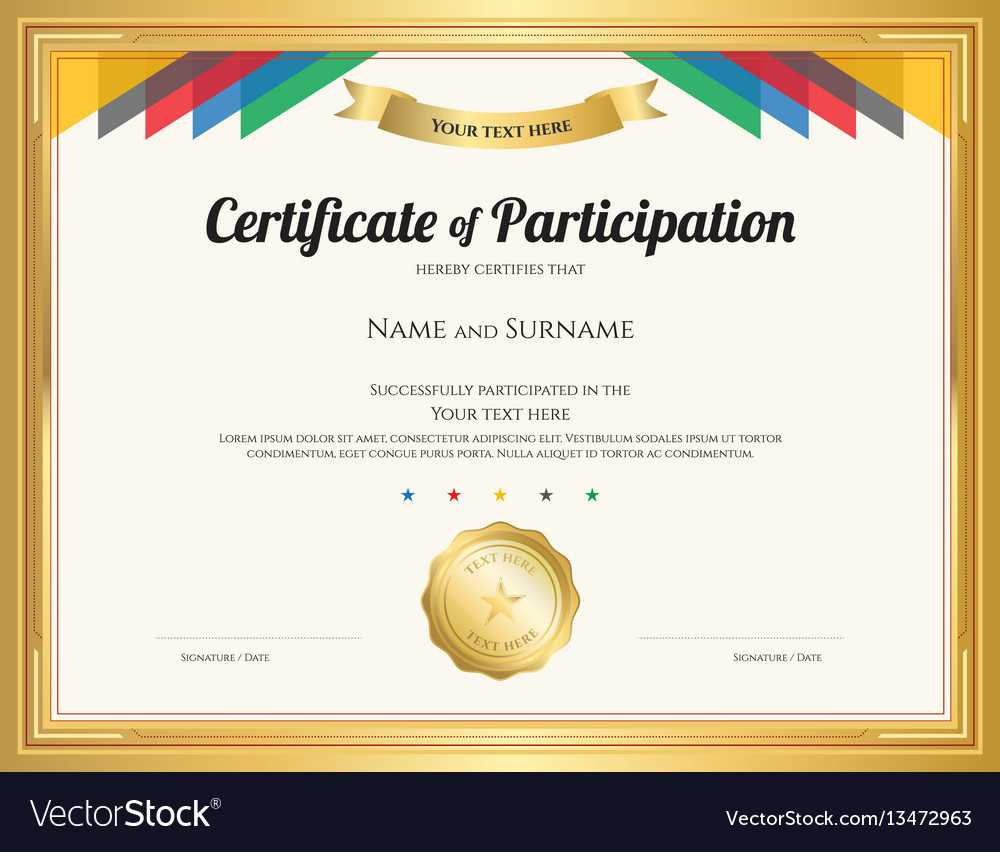 Certificate Of Participation Template With Gold Inside Participation Certificate Templates Free Download