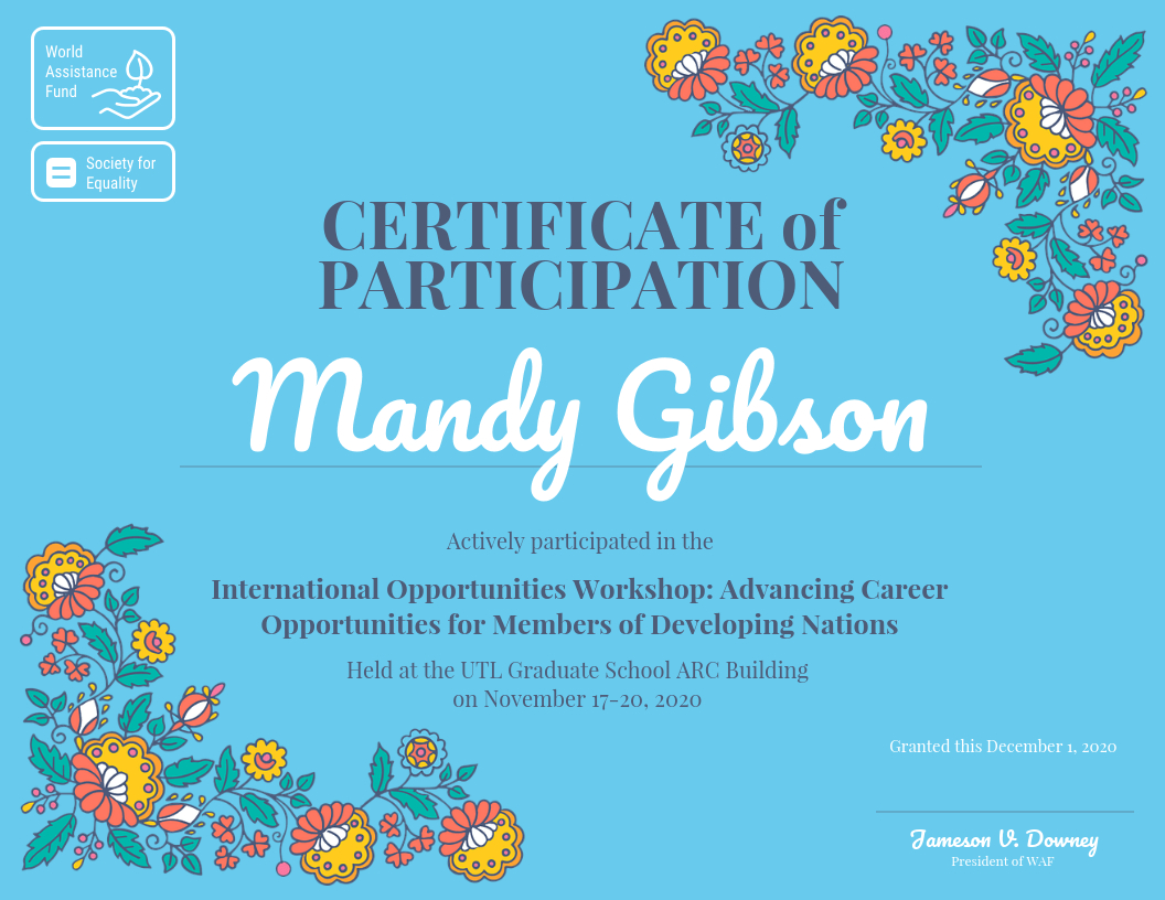 Certificate Of Participation Within Sample Certificate Of Participation Template