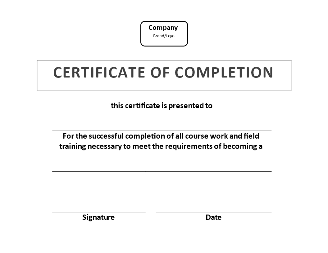 Certificate Of Training Completion Example | Templates At Inside Template For Training Certificate