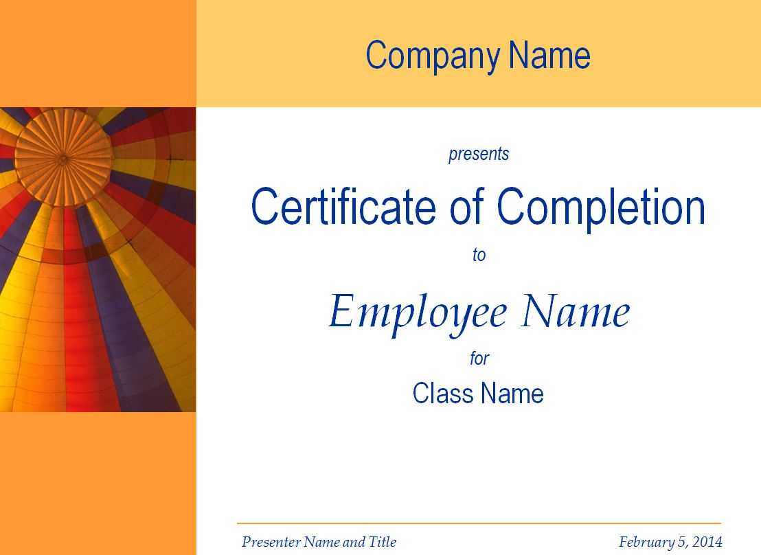 Certificate Of Training Completion Template Pertaining To Free Training Completion Certificate Templates