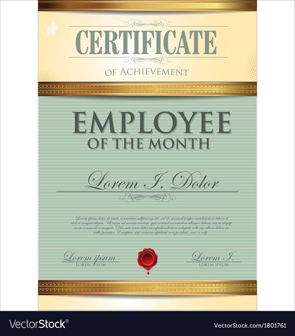 Certificate Template Employee Of The Month In Employee Of The Month Certificate Template