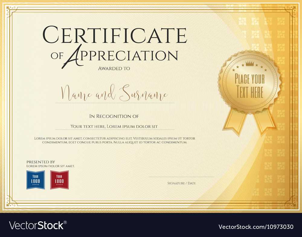 Certificate Template For Achievement Appreciation Inside Template For Recognition Certificate