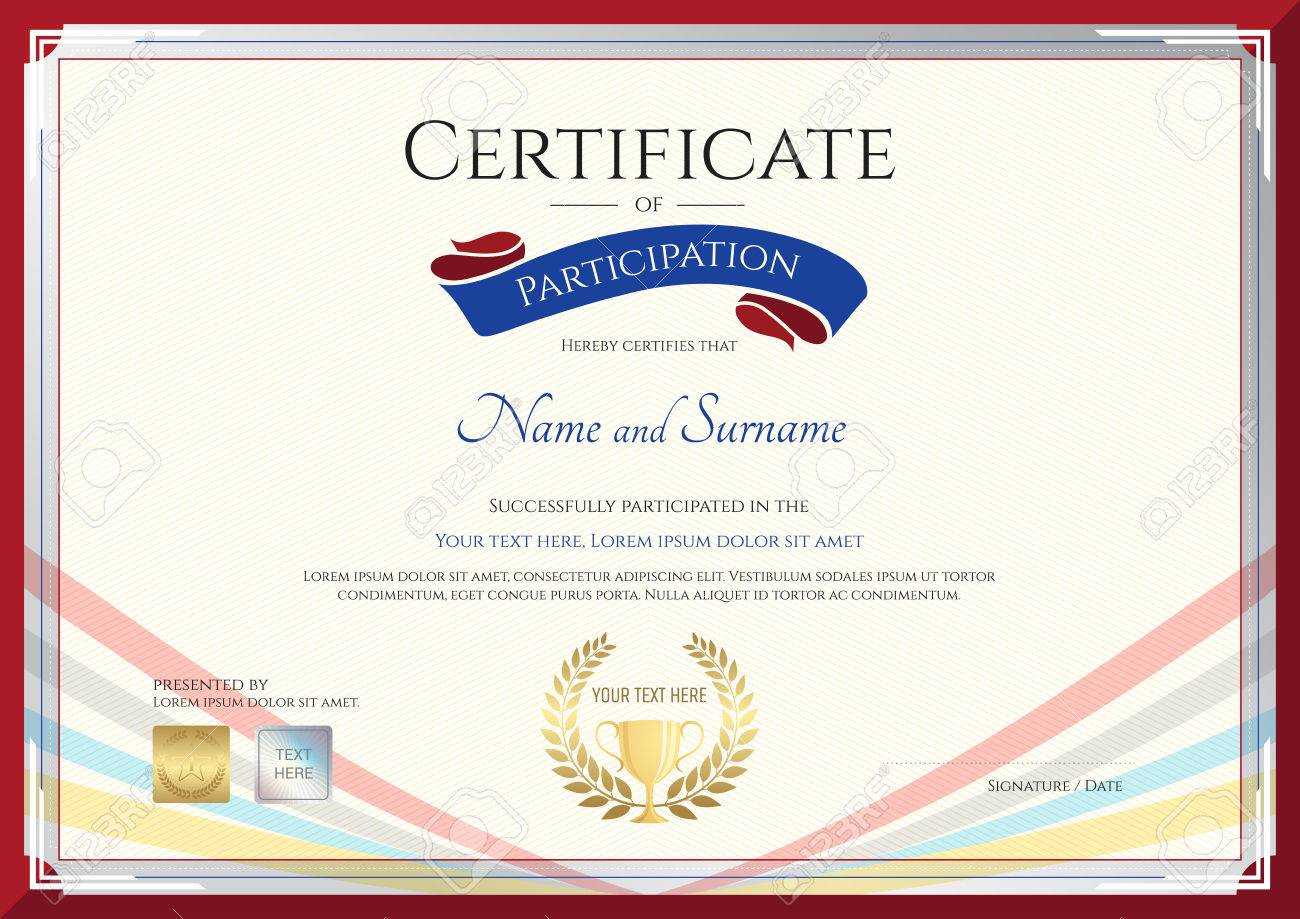 Certificate Template For Achievement, Appreciation Or Participation.. In Templates For Certificates Of Participation