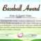 Certificate Template For Baseball Award Illustration With Regard To Softball Certificate Templates Free