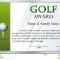 Certificate Template For Golf Award Stock Vector Intended For Golf Certificate Template Free