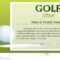 Certificate Template For Golf Star With Green Background With Regard To Golf Certificate Template Free