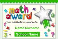 Certificate Template For Math Award - Download Free Vectors pertaining to Math Certificate Template