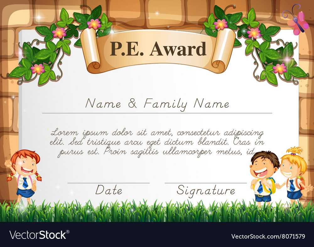 Certificate Template For Pe Award Throughout Star Of The Week Certificate Template