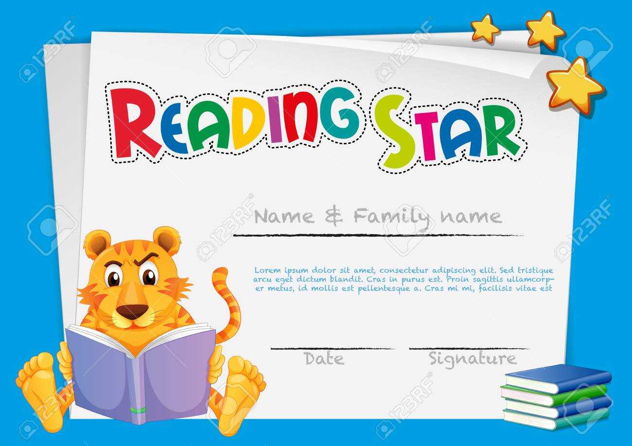 Certificate Template For Reading Award Illustration Pertaining To Star Award Certificate Template