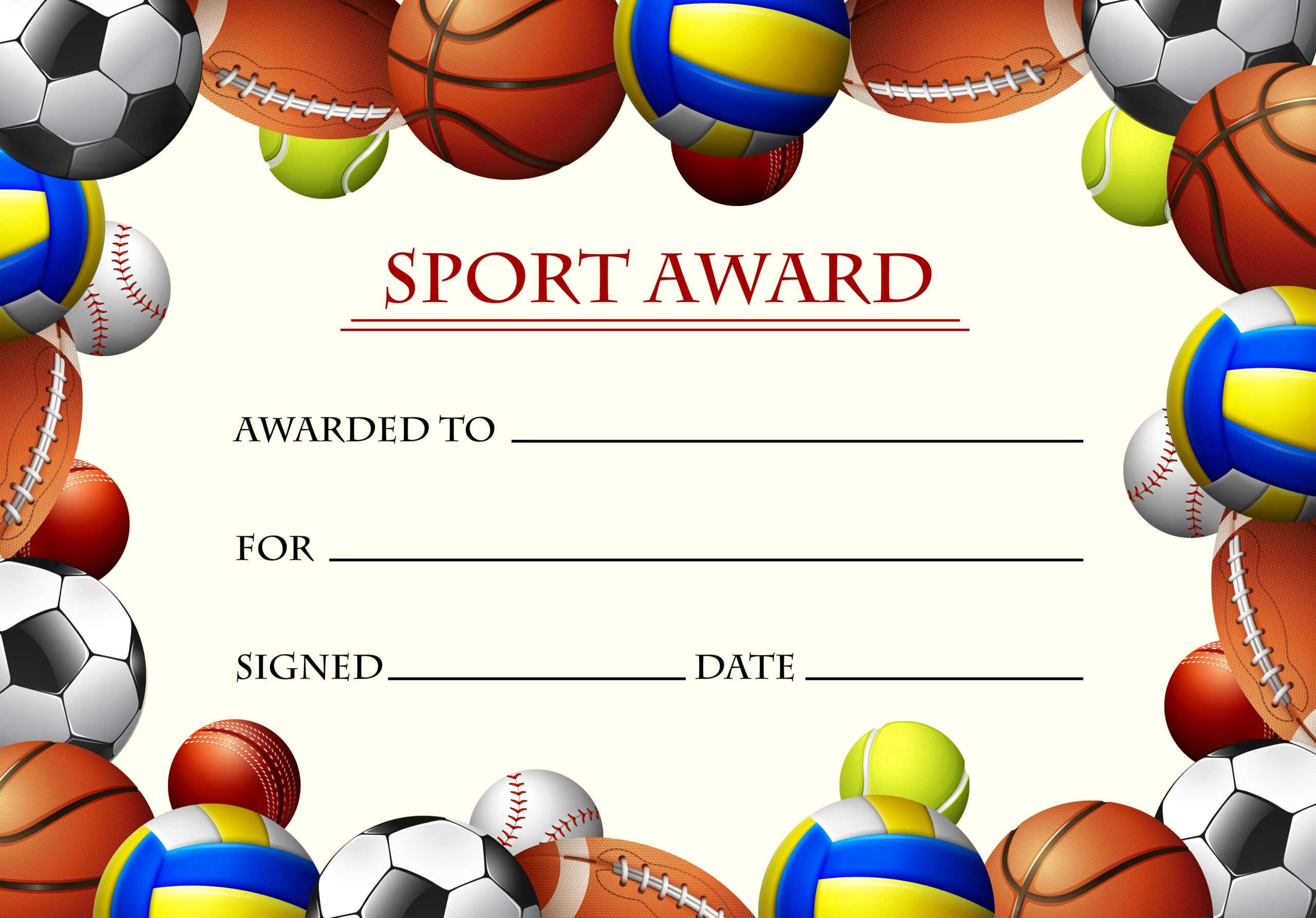 Certificate Template For Sport Award – Download Free Vectors With Regard To Sports Day Certificate Templates Free