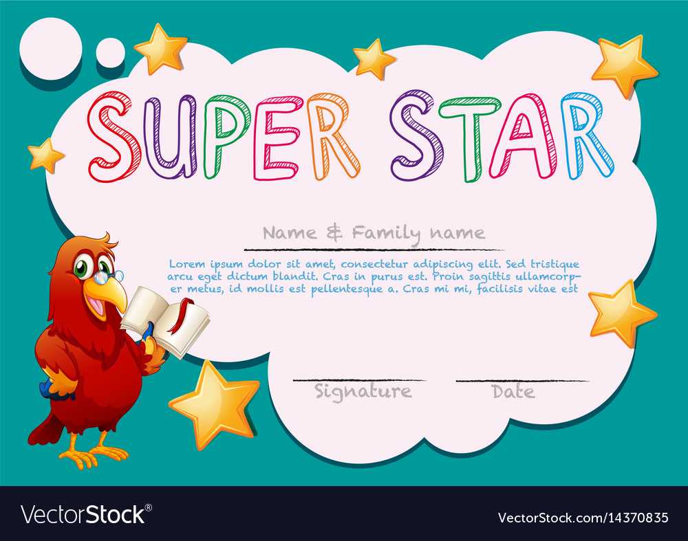 Certificate Template For Super Star Pertaining To Star Of The Week Certificate Template