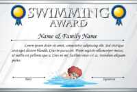 Certificate Template For Swimming Award Illustration throughout Swimming Award Certificate Template