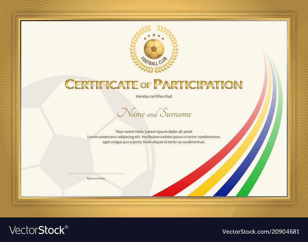 Certificate Template In Football Sport Color Pertaining To Football Certificate Template