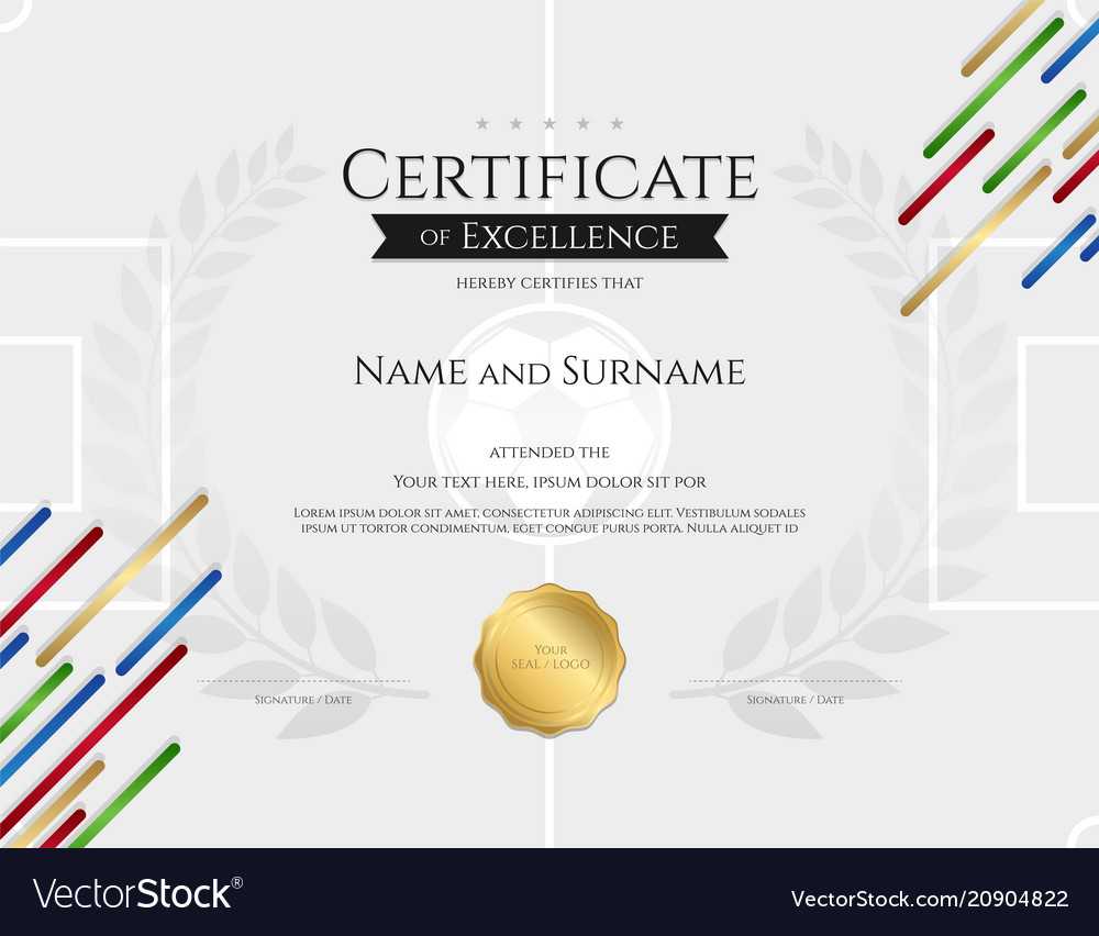 Certificate Template In Football Sport Theme With Inside Football Certificate Template