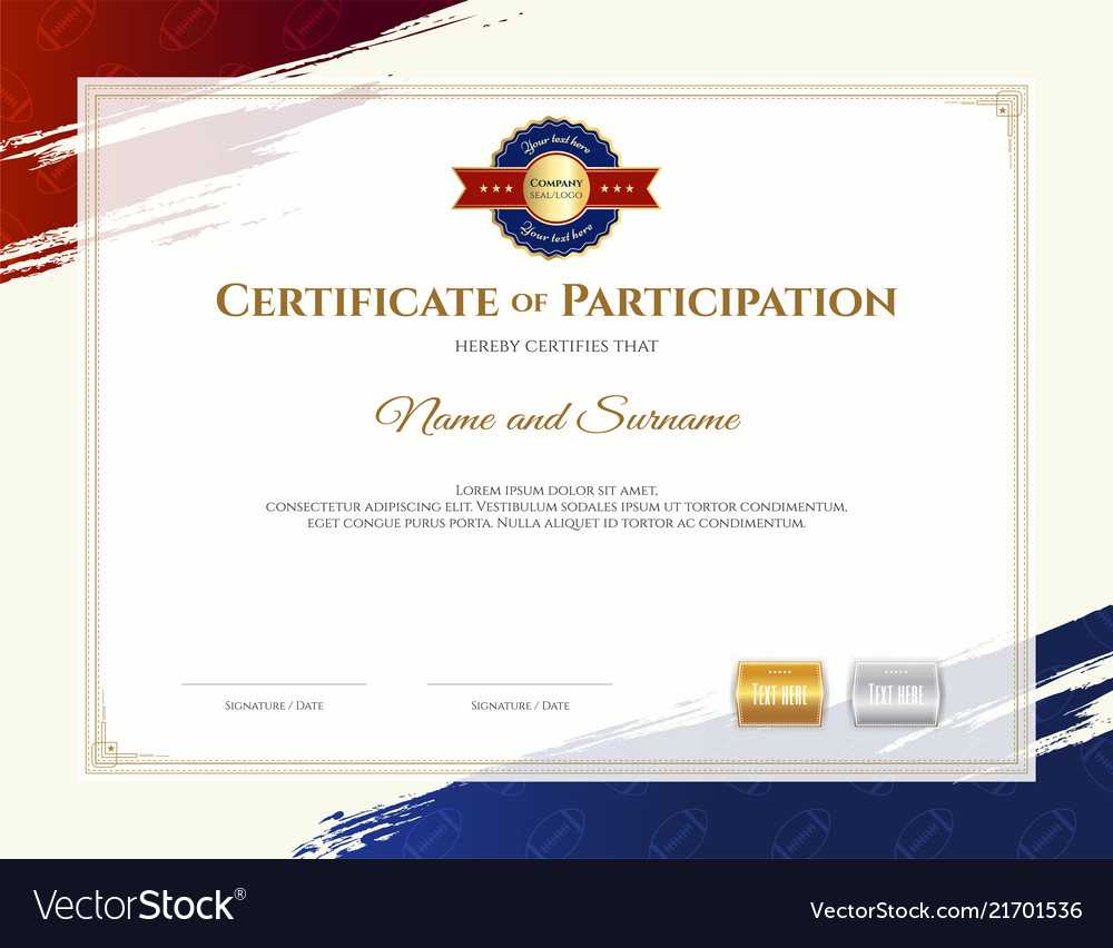 Certificate Template In Rugby Sport Theme With Regarding Rugby League Certificate Templates