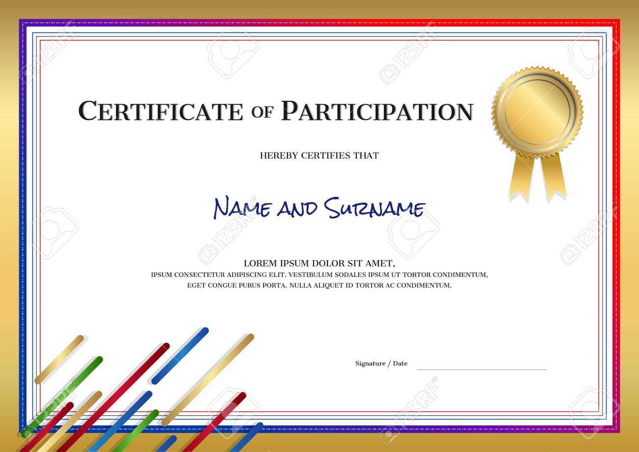 Certificate Template In Sport Theme With Border Frame, Diploma.. Throughout Certificate Border Design Templates
