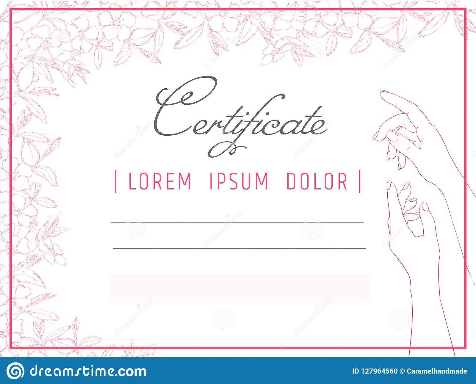 Certificate Template Manicure And Nail Design. Diploma Spa In Nail Gift Certificate Template Free
