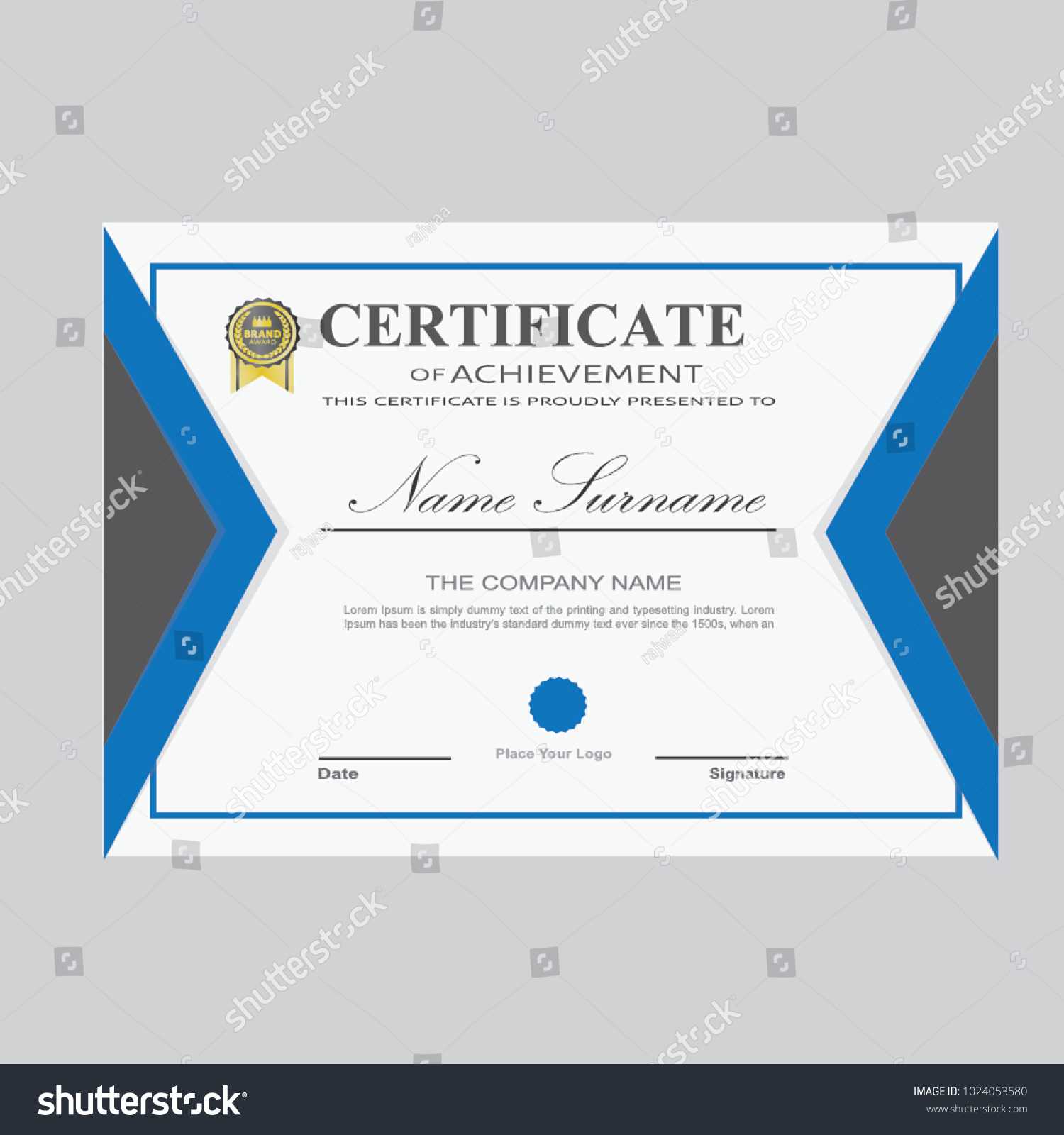 Certificate Template Modern A4 Horizontal Landscape Pertaining To Landscape Certificate Templates