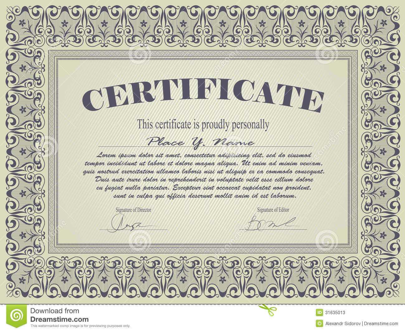 Certificate Template Stock Vector. Illustration Of Promotion Intended For Promotion Certificate Template
