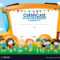 Certificate Template With Children And School Bus In School Certificate Templates Free