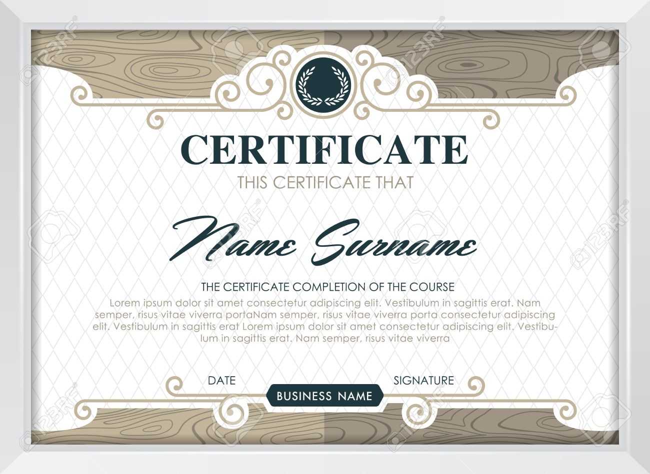 Certificate Template With Clean And Modern Pattern, Luxury  Golden,qualification.. Regarding Qualification Certificate Template
