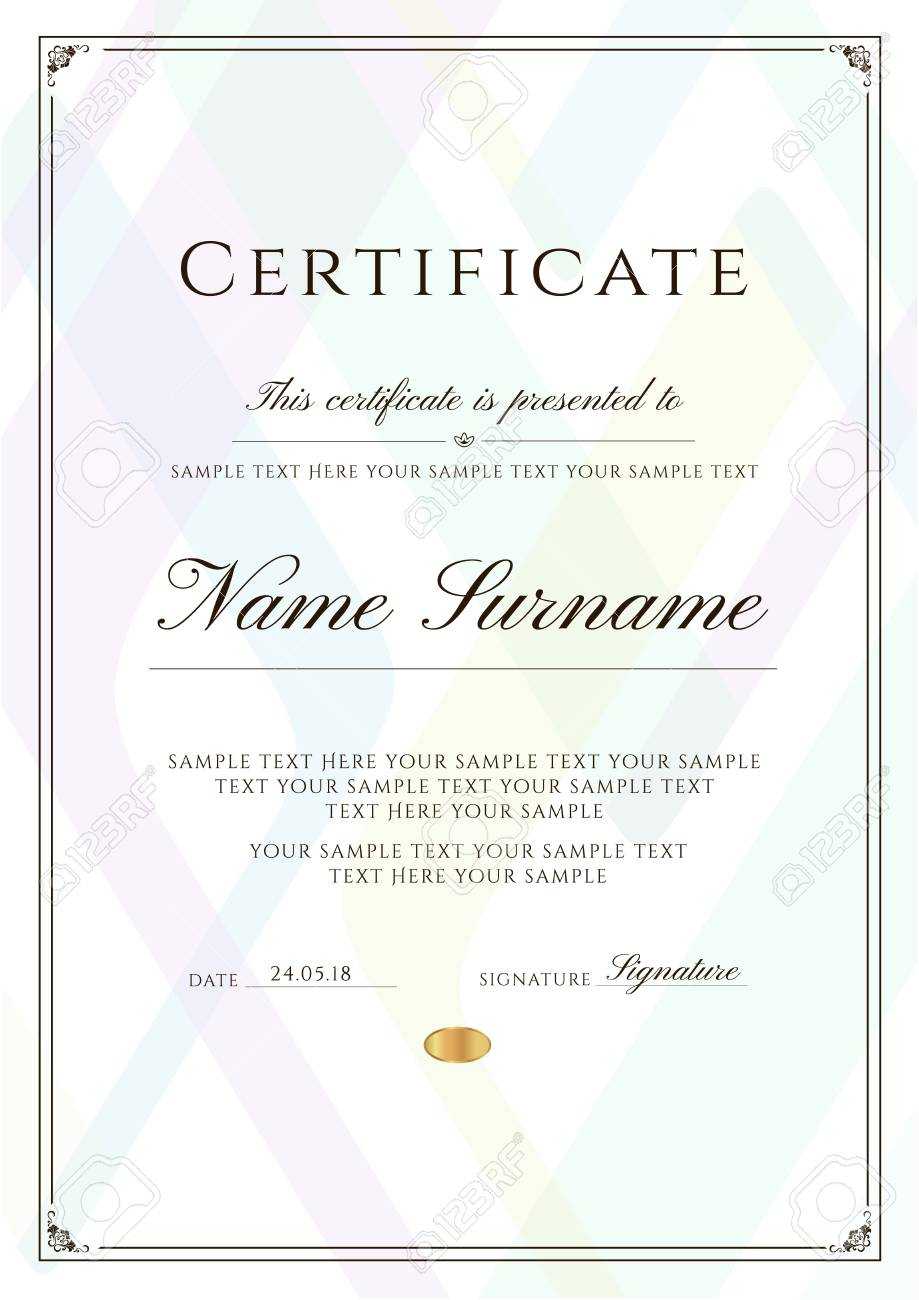 Certificate Template With Frame Border And Pattern. Design For.. With Regard To Scholarship Certificate Template