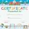 Certificate Template With Kids In Winter At School Illustration In Free School Certificate Templates