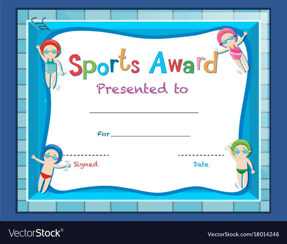 Certificate Template With Kids Swimming With Regard To Certificate Of Achievement Template For Kids
