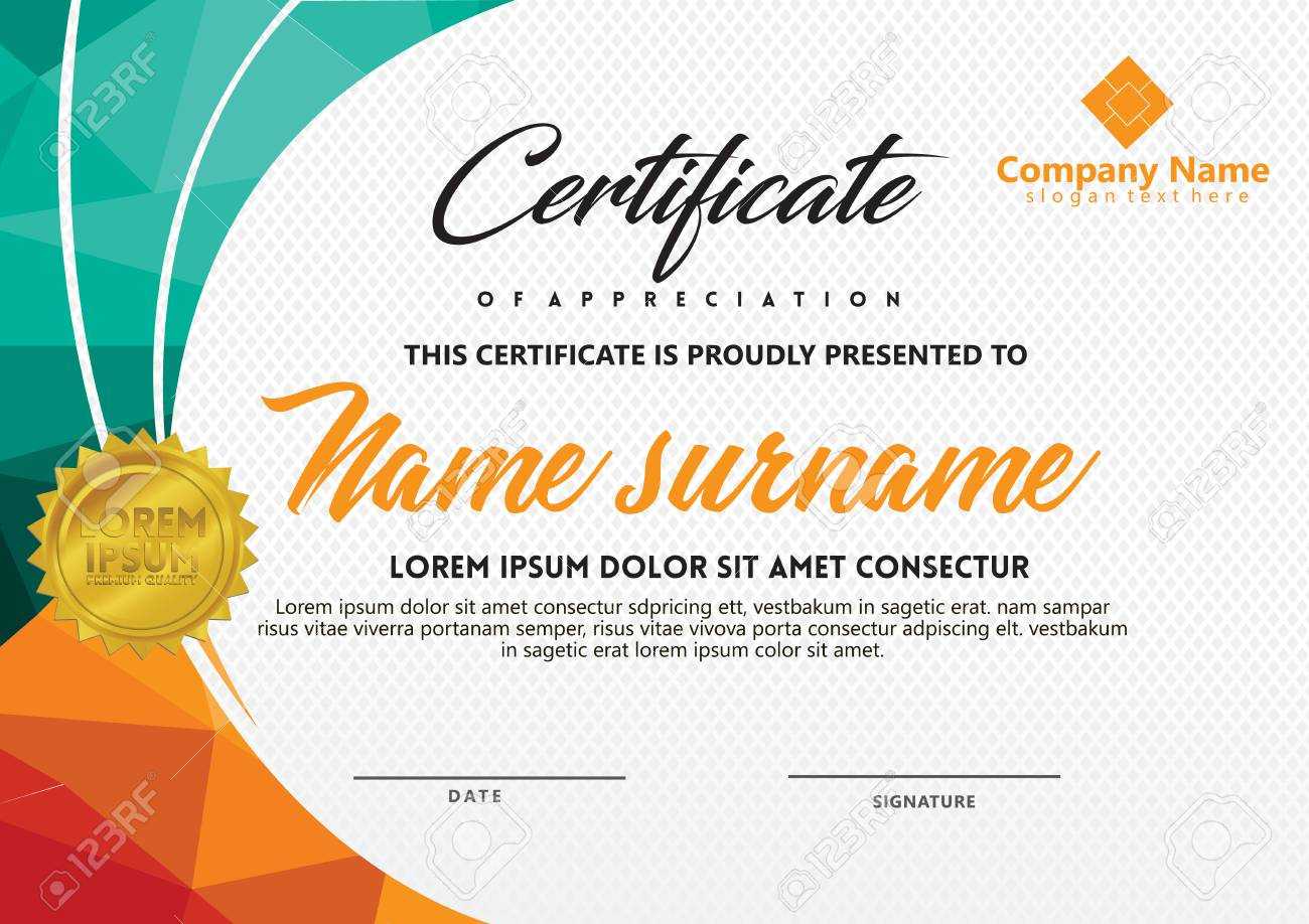 Certificate Template With Polygonal Style And Modern Pattern.. Inside Workshop Certificate Template